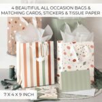 Beautiful Gift Bags Set of 4 - Medium Sized 9" Bags with Handles incl. Matching ... - Image 5