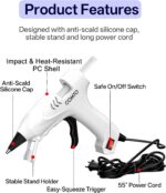 Hot Glue Gun Kit with 30 Sticks, 20W Fast Preheating Mini Hot Glue Gun and Stick... - Image 4