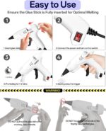 Hot Glue Gun Kit with 30 Sticks, 20W Fast Preheating Mini Hot Glue Gun and Stick... - Image 9