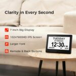 7'' Digital Clock, Dementia Clock With Date And Time, 10 Reminders, 6 Alarms, Au... - Image 3