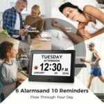7'' Digital Clock, Dementia Clock With Date And Time, 10 Reminders, 6 Alarms, Au... - Image 4