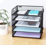 Supeasy 5 Trays Paper Organizer Letter Tray with Handle-Mesh Desk File Holders, ... - Image 9