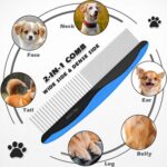 3PCS Pet Grooming Rake & Metal Comb & Flea Comb for Cats and Dogs, Double-Sided ... - Image 5