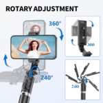Selfie Stick Tripod, All in One Extendable & Portable iPhone Tripod Selfie Stick... - Image 5