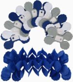 Navy-Blue White-Silver Party-Decorations Streamers Garland - 12pcs Royal Graduat... - Image 6