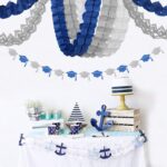 Navy-Blue White-Silver Party-Decorations Streamers Garland - 12pcs Royal Graduat... - Image 8