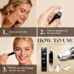 Eye Cream with 360° Roller, Anti Aging Treatment for Wrinkles & Fine Lines, Caff... - Image 8