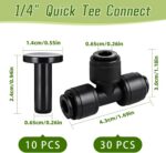 30 Pcs Quick Connect 1/4" Drip Irrigation Tee Fittings, Push-to-Connect Drip Irr... - Image 3
