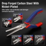 WORKPRO 6-piece Mini Pliers Set - Needle Nose, Diagonal, Long Nose, Bent Nose, E... - Image 3