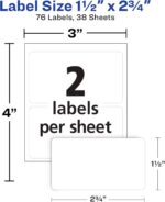Avery Multi-Use Permanent Labels, 1.5" x 2.75", White, Non-Printable, 76 Blank L... - Image 5