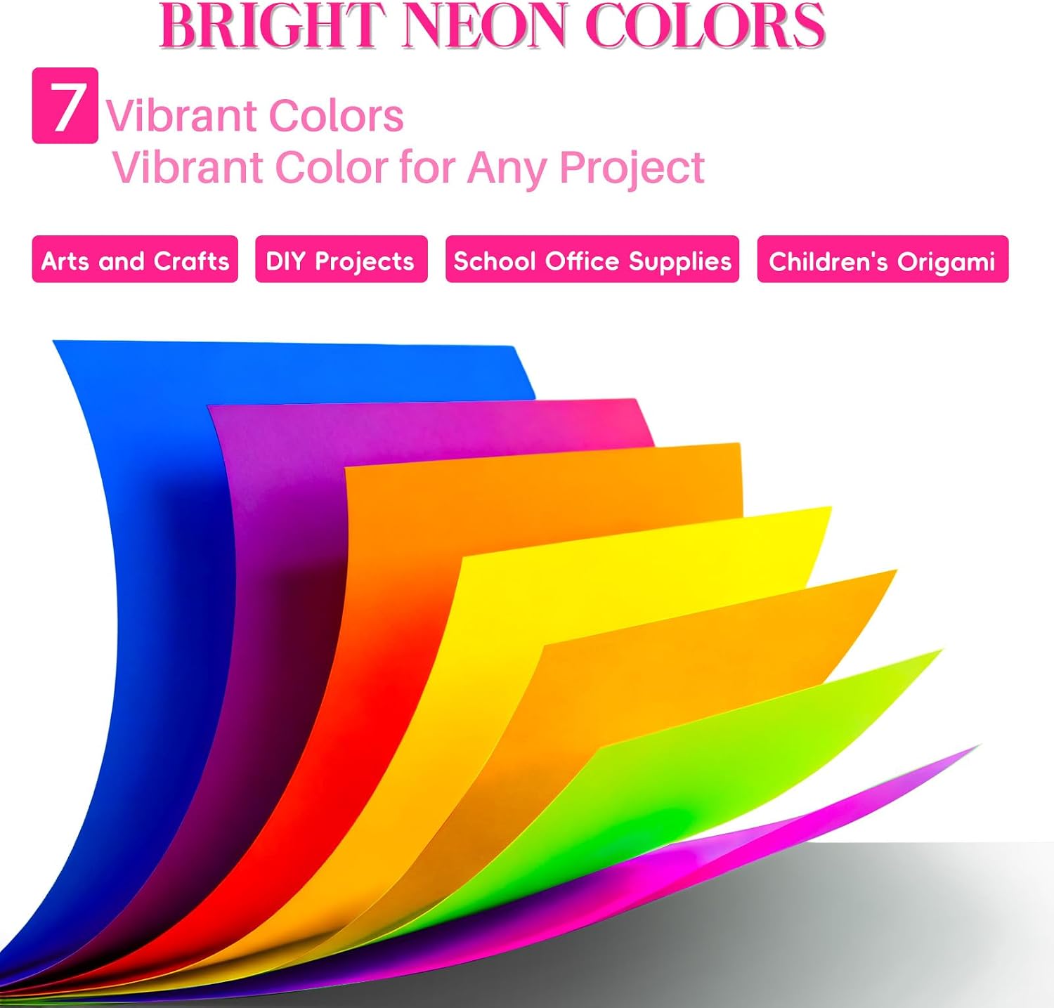 Colored Copy paper 8.5X11 Inches,140 Sheets 20 lb/80GSM 7 Colors Neon Fluorescen... - Image 3
