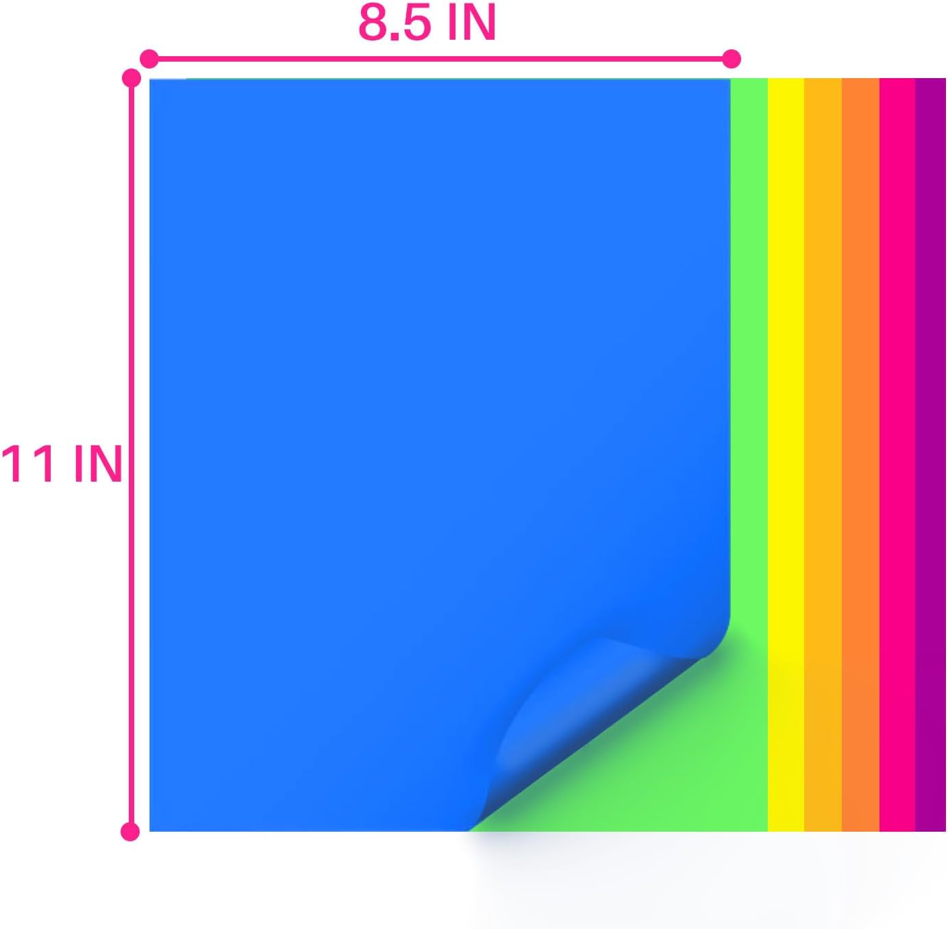 Colored Copy paper 8.5X11 Inches,140 Sheets 20 lb/80GSM 7 Colors Neon Fluorescen... - Image 6