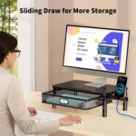 Zimilar 2 Pack Monitor Stand Riser with Metal Drawer, 3 Height Adjustable Monito... - Image 4