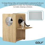 GDLF Cat Feeding Station for Water Fountain & Food, Elevated Cat Feeding Table w... - Image 3