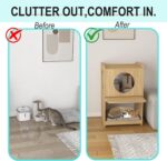 GDLF Cat Feeding Station for Water Fountain & Food, Elevated Cat Feeding Table w... - Image 4