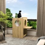 GDLF Cat Feeding Station for Water Fountain & Food, Elevated Cat Feeding Table w... - Image 7