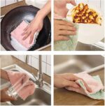 32 Pack Kitchen Dish Cloths Dish Towels, Super Soft and Absorbent Coral Fleece C... - Image 3