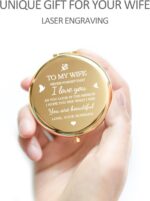 Gifts for Wife I Love You Wife Gold Compact Mirror - Image 3