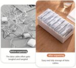 Cable Organizer Storage Box with 7 Wire Ties,Desktop Cable Management Box with S... - Image 4