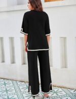 Tanming Sweater Sets Women 2 Piece Lounge Sets Short Sleeve Knit Pullover Tops W... - Image 7