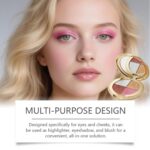 4-Color Highlighter & Blush Palette, Shimmer Eyeshadow Makeup Kit, 2-in-1 Face I... - Image 6