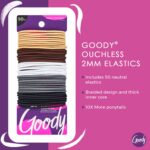 Goody Ouchless Elastic Hair Ties - 50 Ct, Assorted Neutrals, 2MM Rubber Bands fo... - Image 3