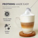 Zulay Kitchen Powerful Milk Frother Wand - Handheld Stainless Steel - Battery Op... - Image 4