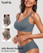 Vertvie Women Seamless Jelly Bras No Underwire Supportive Wireless Push Up Full ... - Image 3