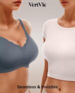 Vertvie Women Seamless Jelly Bras No Underwire Supportive Wireless Push Up Full ... - Image 5