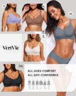 Vertvie Women Seamless Jelly Bras No Underwire Supportive Wireless Push Up Full ... - Image 7