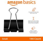 Amazon Basics Sturdy Binder Clips, Office Supplies, Small 0.75 in, Document Orga... - Image 4