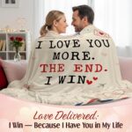 WRAPIX Anniversary Couple Gifts for Men Women - I Love You More Soft Fleece Thro... - Image 3