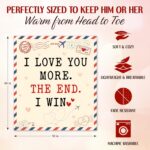 WRAPIX Anniversary Couple Gifts for Men Women - I Love You More Soft Fleece Thro... - Image 4