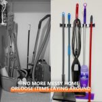 reliahom Broom Holder Wall Mount, 4 Racks with 5 Hooks Black - Mop Storage Tool ... - Image 5
