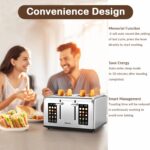 Mecity 4 Slice Toaster with Touch Screen Control, 4 Wide Slots, Stainless Steel ... - Image 6