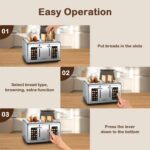 Mecity 4 Slice Toaster with Touch Screen Control, 4 Wide Slots, Stainless Steel ... - Image 7