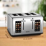 Mecity 4 Slice Toaster with Touch Screen Control, 4 Wide Slots, Stainless Steel ... - Image 9