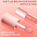 BANGFENG Big Brush Head Lip Glow Oil Plumping Tint, Tinted Lip Balm Transparent ... - Image 3