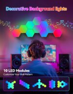 TECKNET Hexagon Light Panel - 10 Pack Smart APP RGB Hexagon LED Lights Wall Ligh... - Image 4