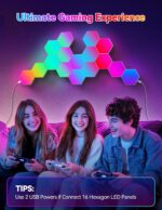 TECKNET Hexagon Light Panel - 10 Pack Smart APP RGB Hexagon LED Lights Wall Ligh... - Image 7