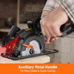 DOVAMAN Circular Saw, 5.8A 4-1/2" Circular Saw w/Laser, Metal Auxiliary Handle, ... - Image 4