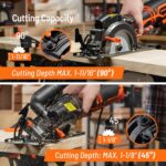DOVAMAN Circular Saw, 5.8A 4-1/2" Circular Saw w/Laser, Metal Auxiliary Handle, ... - Image 5