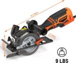 DOVAMAN Circular Saw, 5.8A 4-1/2" Circular Saw w/Laser, Metal Auxiliary Handle, ... - Image 7