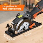 DOVAMAN Circular Saw, 5.8A 4-1/2" Circular Saw w/Laser, Metal Auxiliary Handle, ... - Image 8