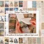 565 Pcs Vintage Scrapbook Paper Kit, Scrapbook Paper Supplies with Flowers Stick... - Image 6