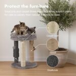 MECOOL 4in1 Small Cat Tree,Scratching Post with Tower Soft Bed, Sisal Carpet Jut... - Image 4
