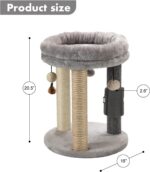 MECOOL 4in1 Small Cat Tree,Scratching Post with Tower Soft Bed, Sisal Carpet Jut... - Image 5