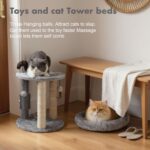 MECOOL 4in1 Small Cat Tree,Scratching Post with Tower Soft Bed, Sisal Carpet Jut... - Image 7