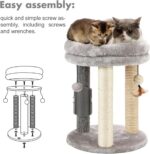 MECOOL 4in1 Small Cat Tree,Scratching Post with Tower Soft Bed, Sisal Carpet Jut... - Image 8