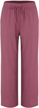 Nantdog Linen Pants Women 2025 Summer Beach Lounge Palazzo Trousers Loose Elasti... - Image 4